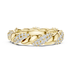 Aurevia Entwined Round Twist Pave Diamond Band