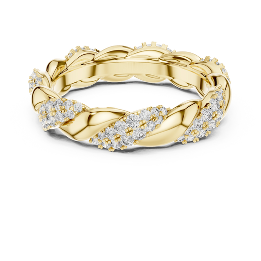 Aurevia Entwined Round Twist Pave Diamond Band
