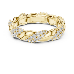 Aurevia Entwined Round Twist Pave Diamond Band