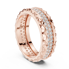 Aurevia Sculpted Crown Edge Wide Pave Band