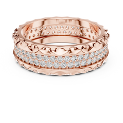 Aurevia Sculpted Crown Edge Wide Pave Band