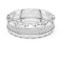Aurevia Sculpted Crown Edge Wide Pave Band