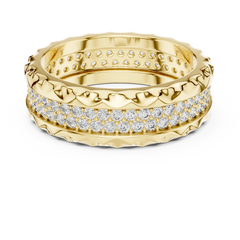 Aurevia Sculpted Crown Edge Wide Pave Band