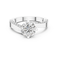 Contemporary Round Asymmetrical Bypass Ring