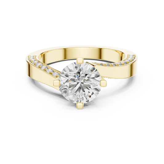 Contemporary Round Asymmetrical Bypass Ring