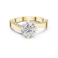 Contemporary Round Asymmetrical Bypass Ring