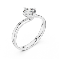 Serene Round Bypass Solitaire Ring