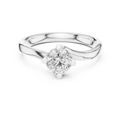 Serene Round Bypass Solitaire Ring