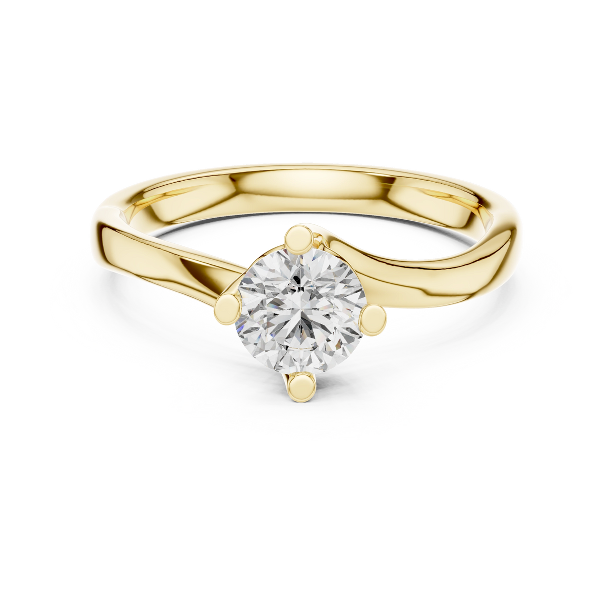 Serene Round Bypass Solitaire Ring