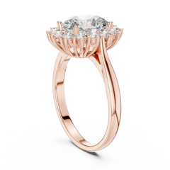 Radiant Oval Sunburst Halo Ring