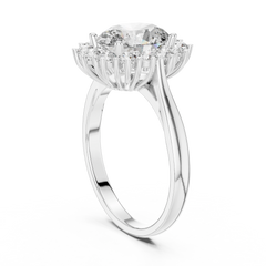 Radiant Oval Sunburst Halo Ring