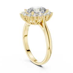 Radiant Oval Sunburst Halo Ring