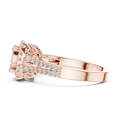 Grandeur Cluster Halo Split-Shank Ring