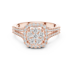Grandeur Cluster Halo Split-Shank Ring