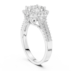 Grandeur Cluster Halo Split-Shank Ring