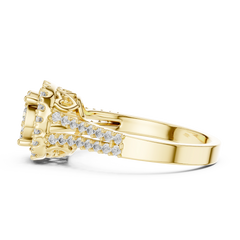 Grandeur Cluster Halo Split-Shank Ring