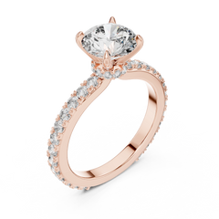 Aurevia Timeless Round Pave Solitaire Ring
