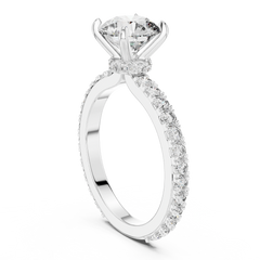 Aurevia Timeless Round Pave Solitaire Ring