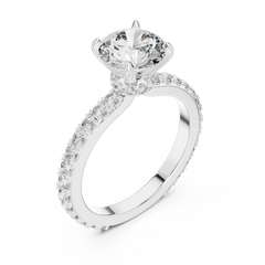Aurevia Timeless Round Pave Solitaire Ring