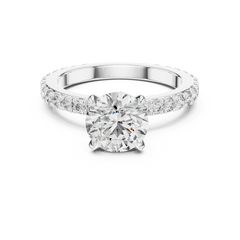 Aurevia Timeless Round Pave Solitaire Ring