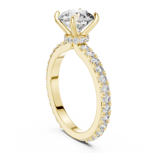Aurevia Timeless Round Pave Solitaire Ring