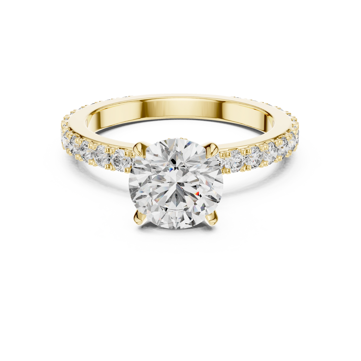 Aurevia Timeless Round Pave Solitaire Ring
