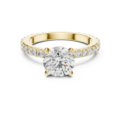 Aurevia Timeless Round Pave Solitaire Ring