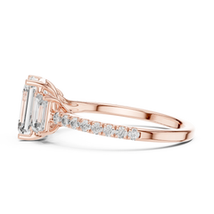 Aurevia Legacy Emerald Three-Stone Pave Ring