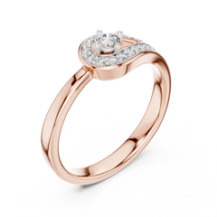 Teardrop Halo Ring