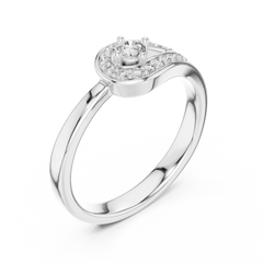 Teardrop Halo Ring