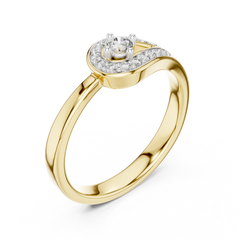 Teardrop Halo Ring