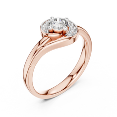 Swirl Halo Ring