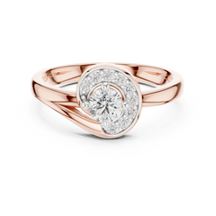 Swirl Halo Ring
