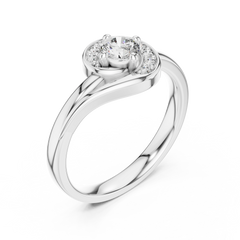 Swirl Halo Ring