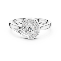 Swirl Halo Ring