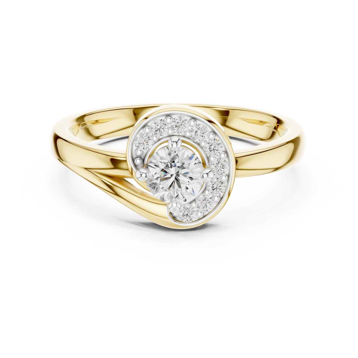 Swirl Halo Ring