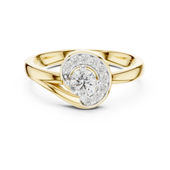 Swirl Halo Ring