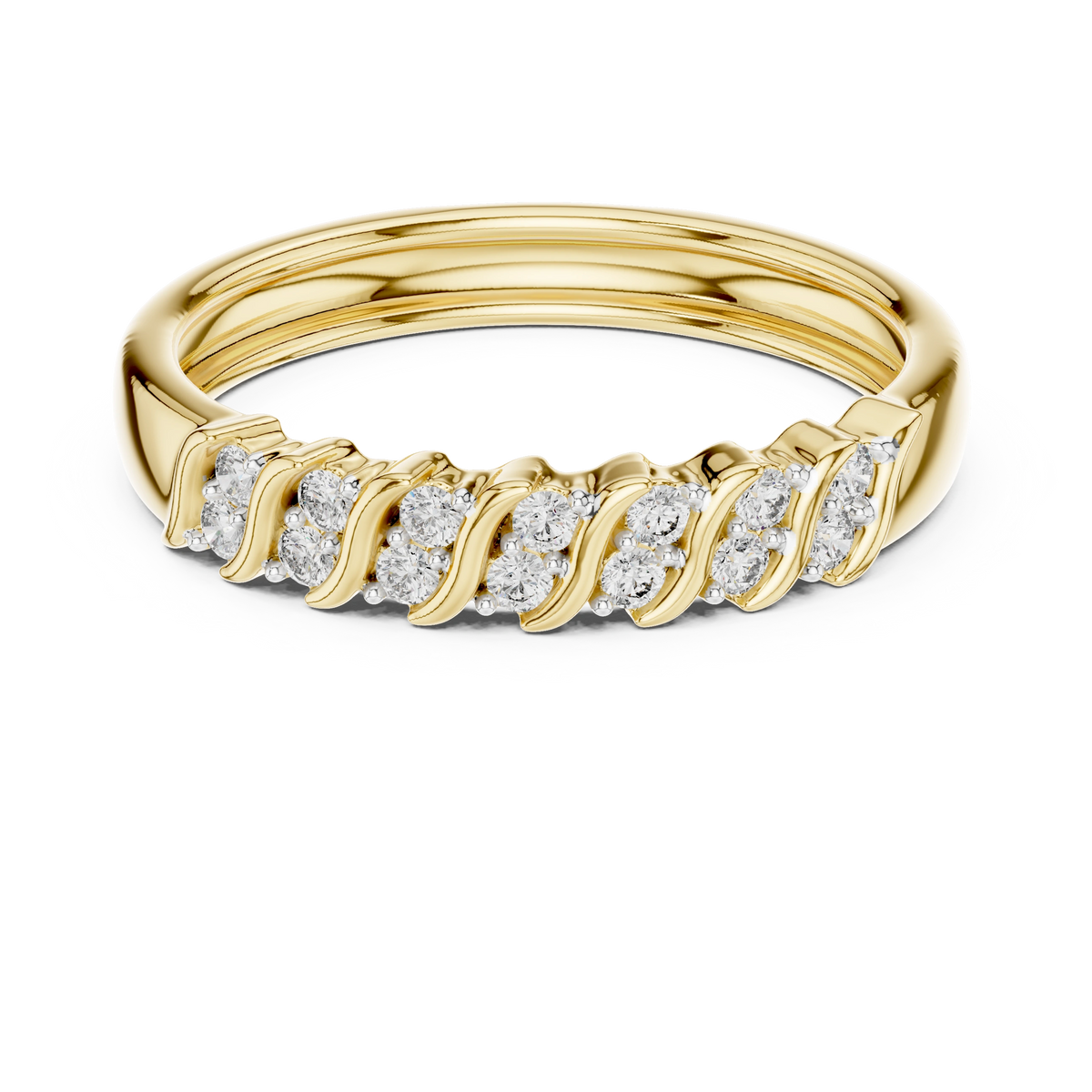 Swirl Ribbon Diamond Band
