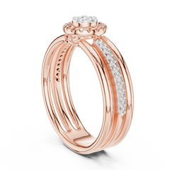 Triple-Row Halo Statement Ring