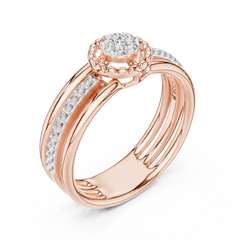 Triple-Row Halo Statement Ring
