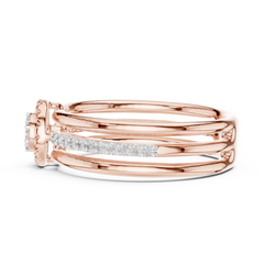 Triple-Row Halo Statement Ring