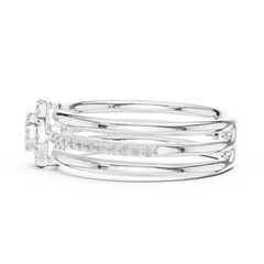 Triple-Row Halo Statement Ring
