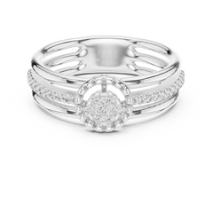 Triple-Row Halo Statement Ring