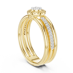 Triple-Row Halo Statement Ring