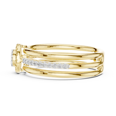 Triple-Row Halo Statement Ring