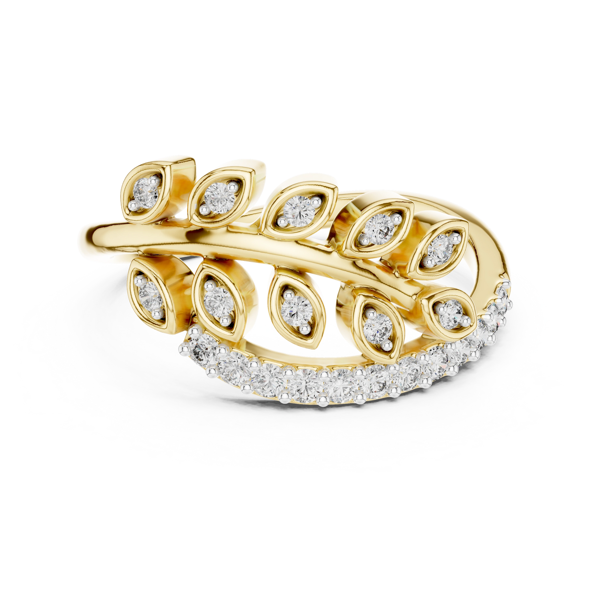 Laurel Marquise Leaf Ring