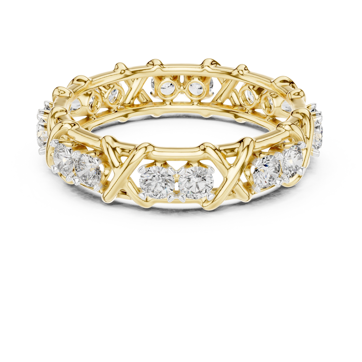 Criss-Cross Diamond Eternity Band