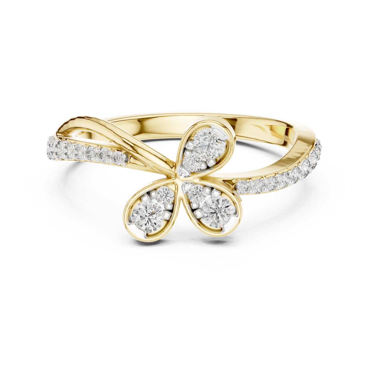 Flutter Diamond bypass Ring