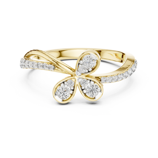 Flutter Diamond bypass Ring