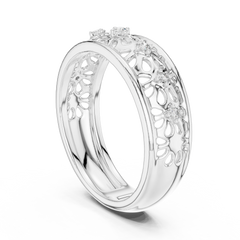 Floral Trellis Eternity Band